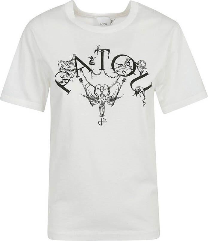 Patou Wit Logo Print T-shirt White Dames