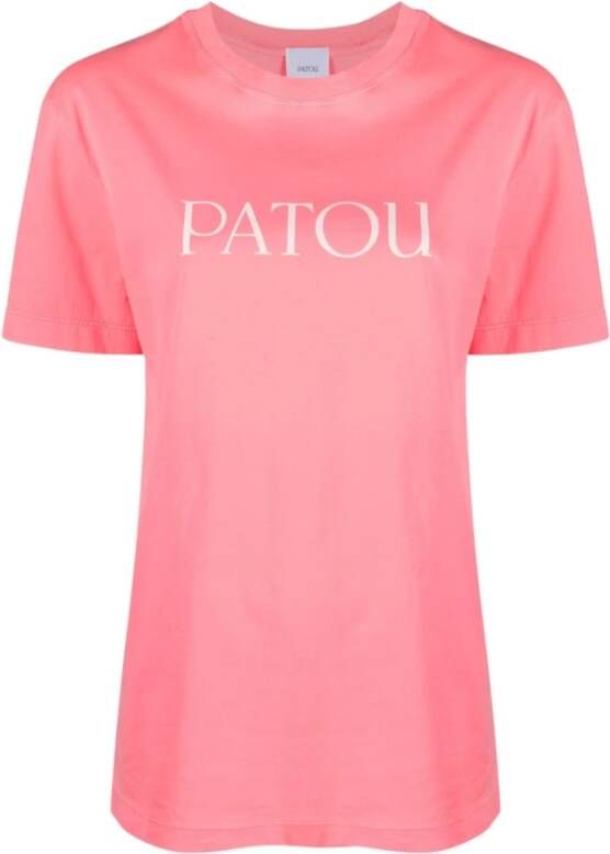 Patou Begonia Roze Logo-Print Katoenen T-Shirt Roze Dames