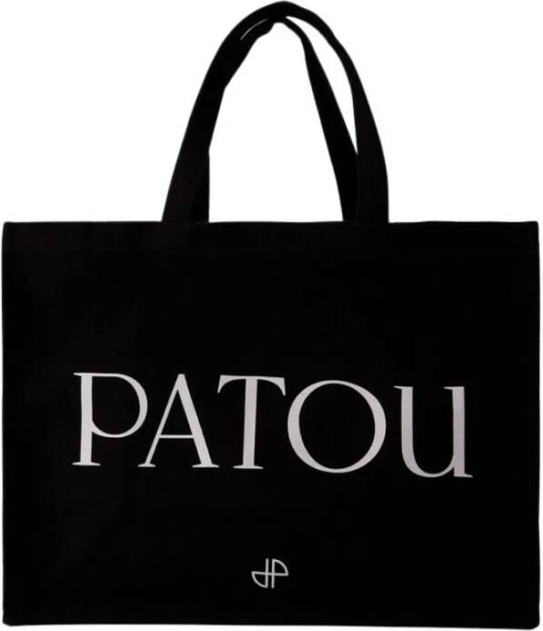 Patou Logo-print Tote Bag Zwart Black Dames