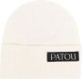 Patou Witte Logo-Patch Gebreide Beanie White Dames - Thumbnail 1