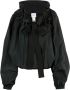 Patou Zwarte blouse met ruche en striksluiting Zwart Dames - Thumbnail 1