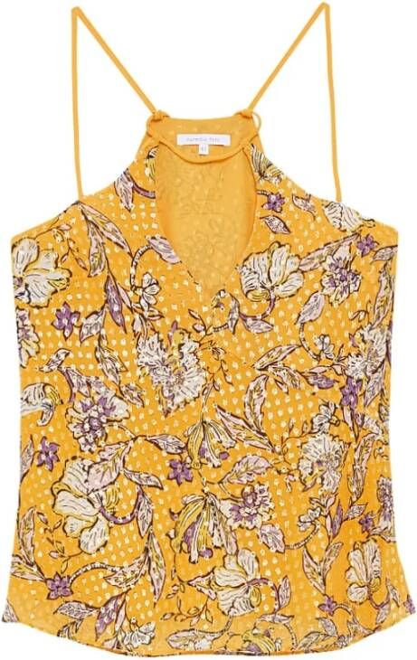 PATRIZIA PEPE All-Over Print Top Geel Dames