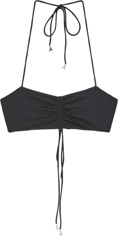PATRIZIA PEPE Bandeau Bikini Top met Vliegdetail Zwart Dames