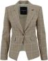 PATRIZIA PEPE Beige Geruite Blazer Knoopsluiting Zakken Multicolor Dames - Thumbnail 1