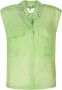 PATRIZIA PEPE Mouwloze Blouse met Juweel Kraag Green Dames - Thumbnail 1