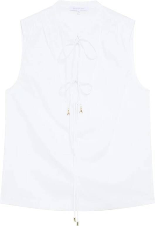 PATRIZIA PEPE Blouse Mouwloze Mandarin-kraag blouse White Dames