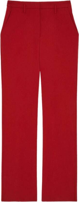 PATRIZIA PEPE Donkerrode op maat gemaakte broek met verborgen sluiting Red Dames