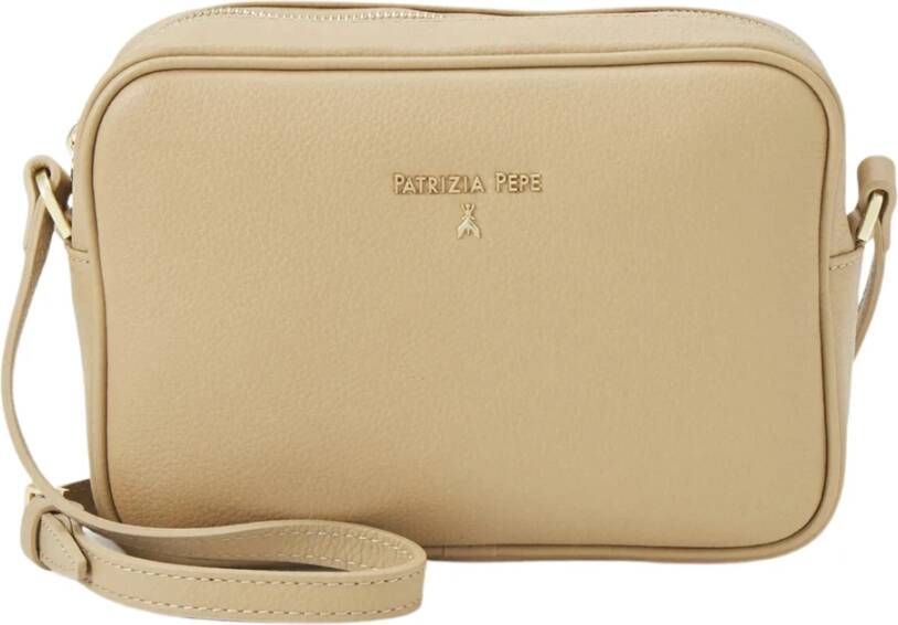 PATRIZIA PEPE Winter Sand Leren Schoudertas Beige Dames