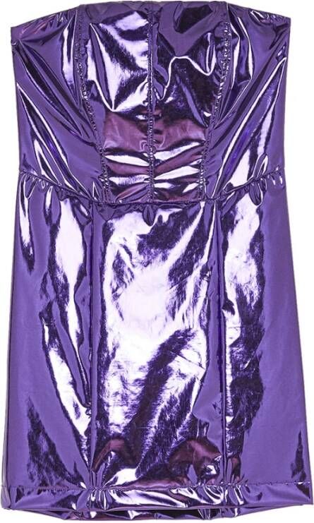 PATRIZIA PEPE Gekleed gelamineerde bustier jurk Purple Dames