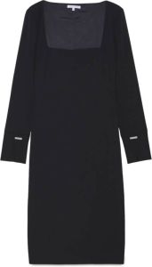 Patrizia Pepe Midi-jurk met vierkante hals Zwart