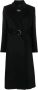 PATRIZIA PEPE Coat essentiële jas met riem Black Dames - Thumbnail 1
