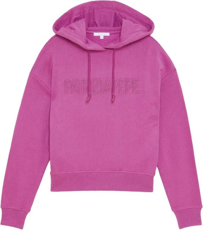 PATRIZIA PEPE Essential Hoodie Must-Have voor Streetwear Purple Dames