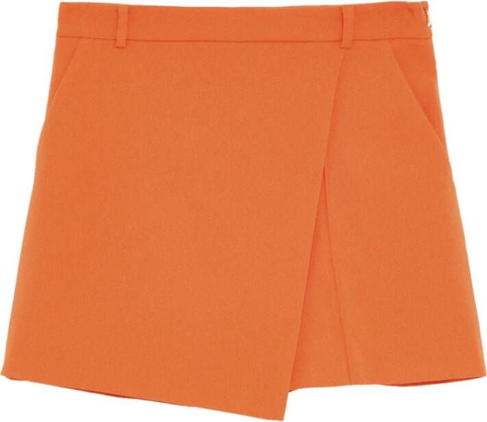 PATRIZIA PEPE Essentiële Crepe Shorts Oranje Dames