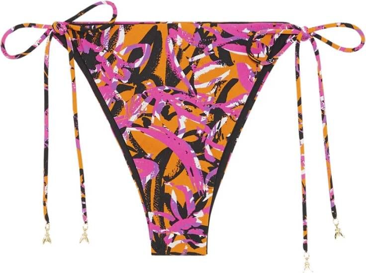 PATRIZIA PEPE Grafisch-geïnspireerde Side-tie Bikinibroekjes Oranje Dames