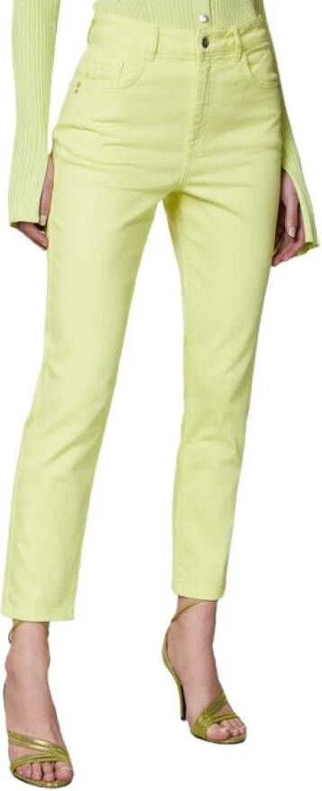 PATRIZIA PEPE Hoge Taille Sunny Lime Chino`s Geel Dames