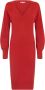 PATRIZIA PEPE Rode jurk met V-hals en lange mouwen Oranje Dames - Thumbnail 1