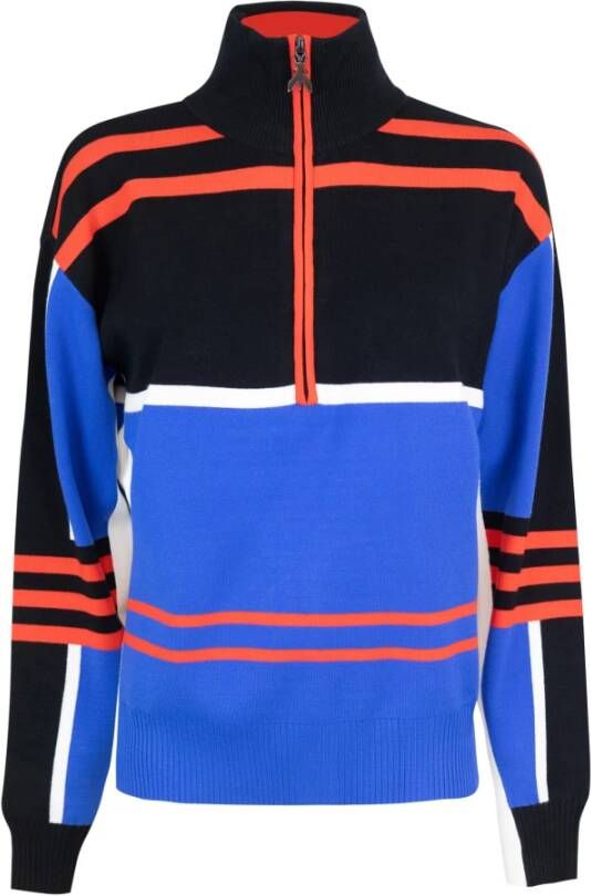 PATRIZIA PEPE Zwarte Colorblock Trui met Hoge Hals voor Dames Black Dames