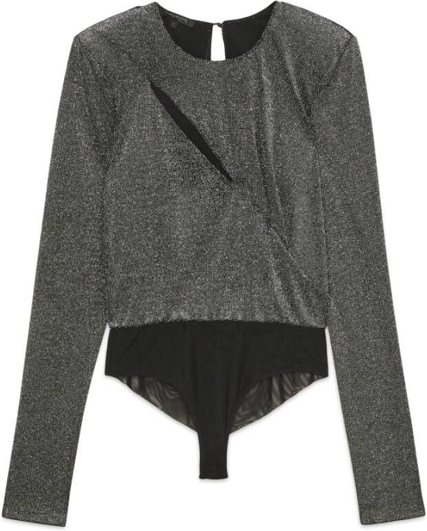 PATRIZIA PEPE Dames Body Top Stijlvolle Toevoeging aan je Garderobe Grijs Dames