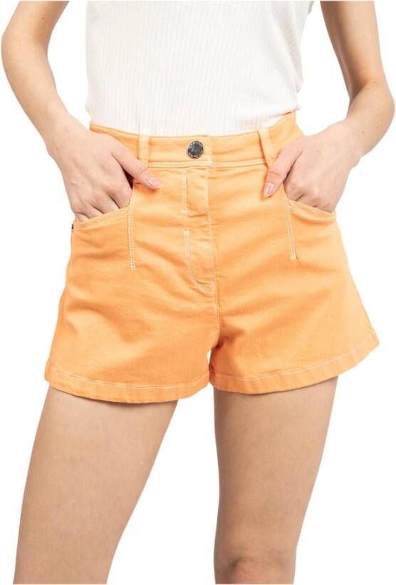 PATRIZIA PEPE Korte denim shorts Oranje Dames