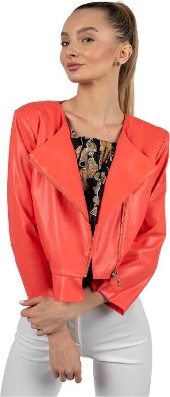 PATRIZIA PEPE Leather Jackets Roze Dames