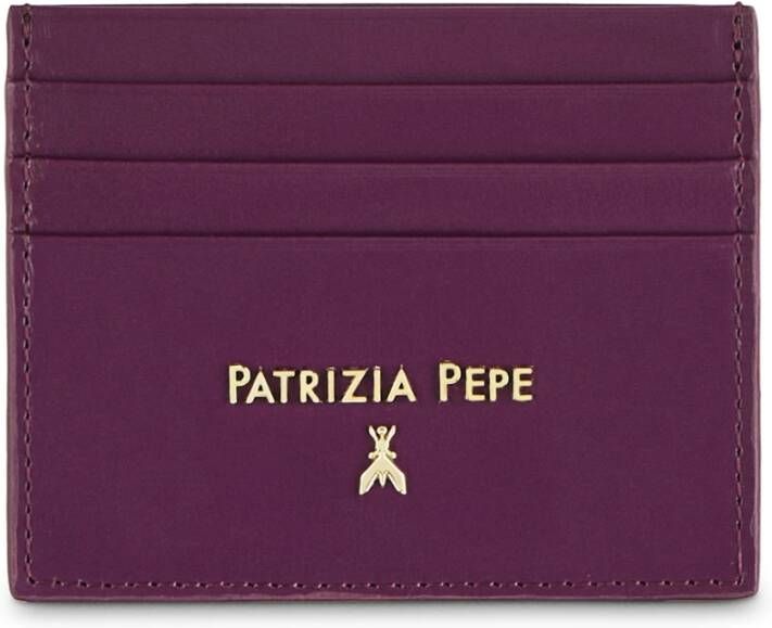 PATRIZIA PEPE Leren kaarthouder voor op reis Purple Dames