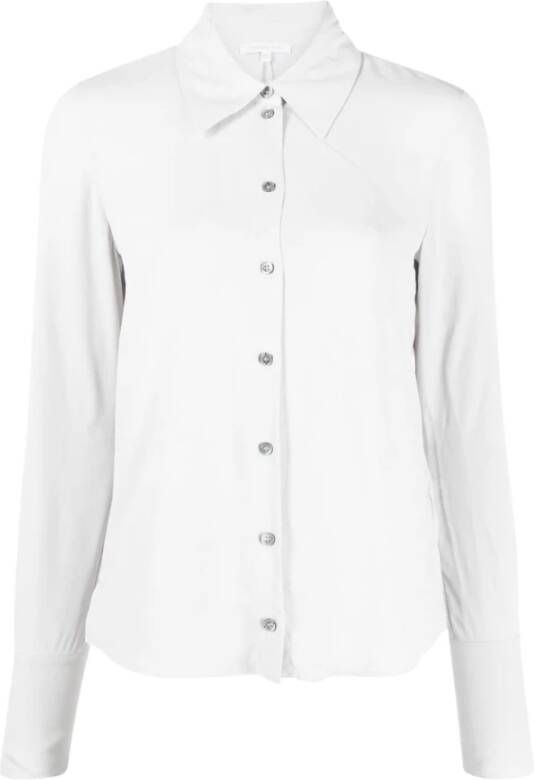 PATRIZIA PEPE Mineralgrijze Shirt Stijlvolle en Verfijnde Mode voor Vrouwen White Dames