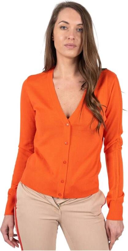 PATRIZIA PEPE Moderne Twist Wol Cardigan Oranje Dames