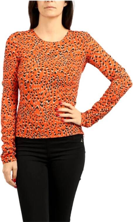 PATRIZIA PEPE Oranje Animal Jersey Blouses en Overhemden Oranje Dames