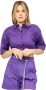 PATRIZIA PEPE Paarse Katoenen Poplin Crop Shirt met Utility Zak Purple Dames - Thumbnail 1