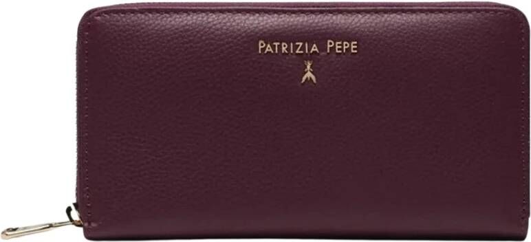 PATRIZIA PEPE Paarse portemonnee met gouden Fly decoratie Purple Dames