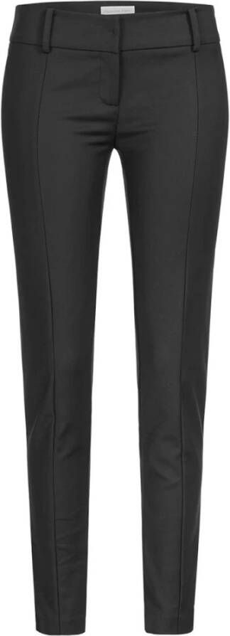 PATRIZIA PEPE Slim Fit Katoenen Broek met Piping Black Dames