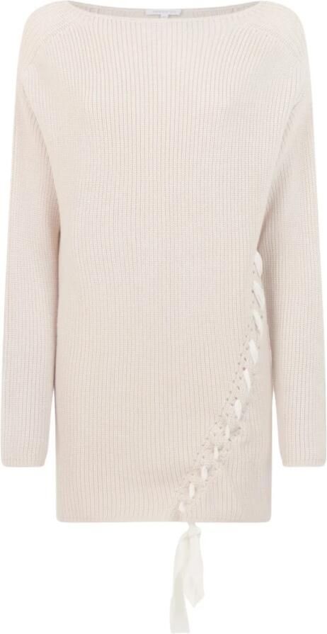 PATRIZIA PEPE Dikke Gebreide Trui met Ronde Hals Grijs Dames