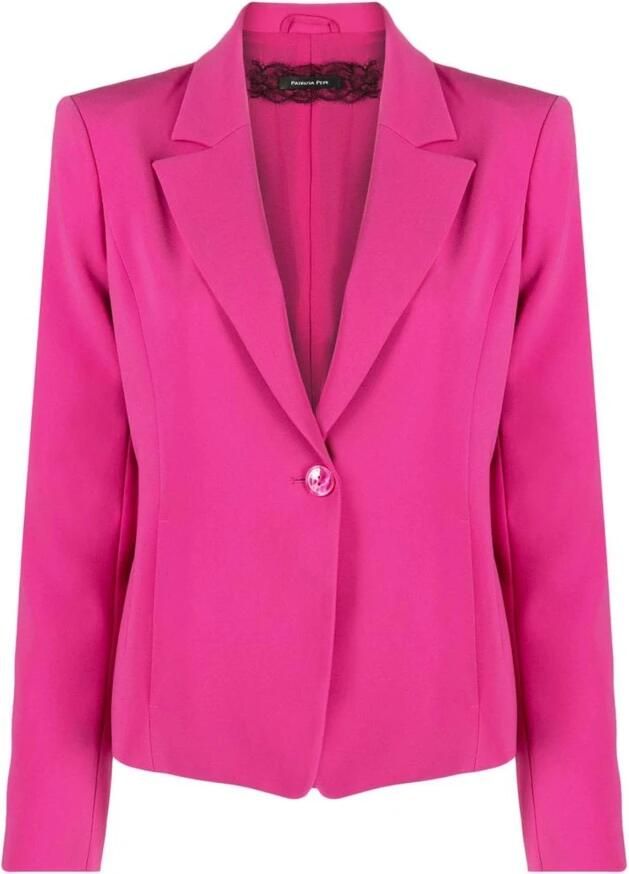 PATRIZIA PEPE Klassieke Fuchsia Jas met Split Achterkant Pink Dames