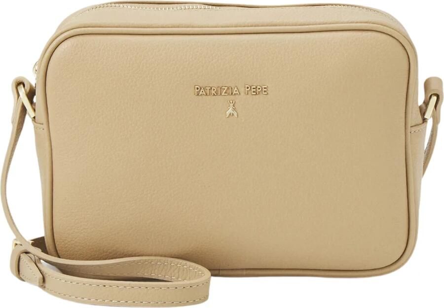 PATRIZIA PEPE Winter Sand Leren Schoudertas Beige Dames