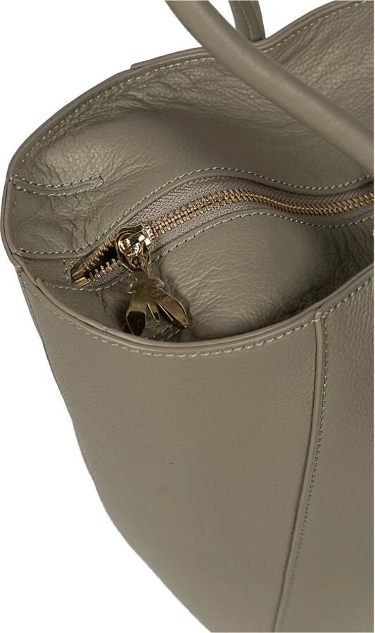 PATRIZIA PEPE Fly Bag Shopper Leren Rits Trekkers Groen Dames - Foto 3