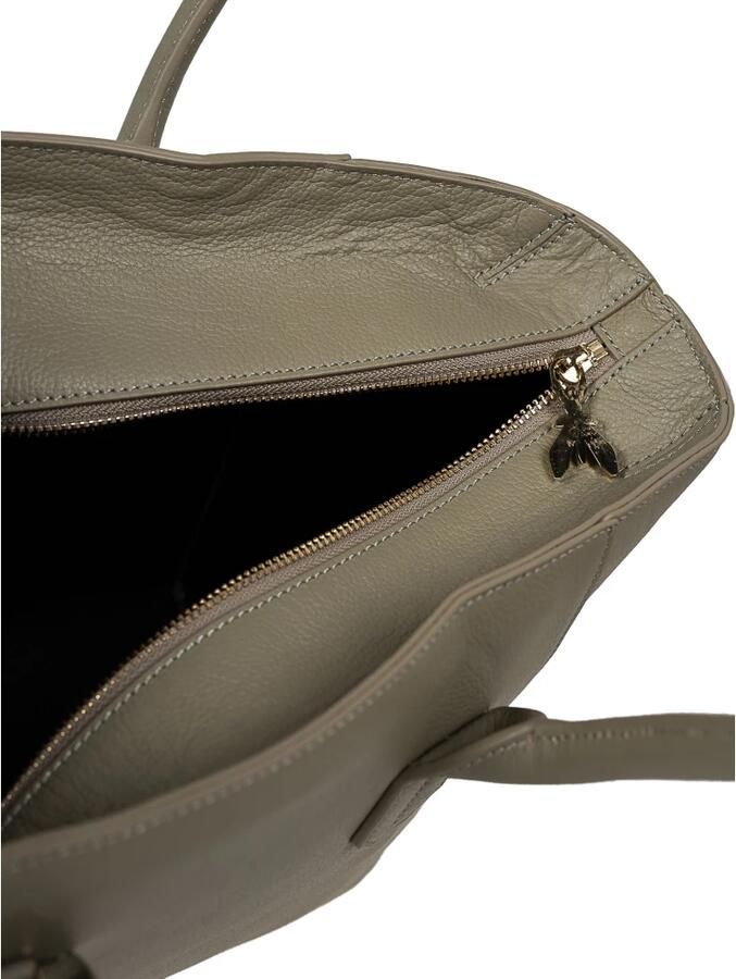 PATRIZIA PEPE Fly Bag Shopper Leren Rits Trekkers Groen Dames