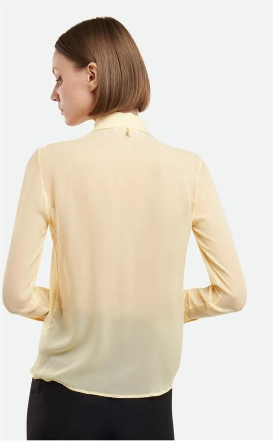 PATRIZIA PEPE Gele Zijden Transparante Blouse Yellow Dames - Foto 3