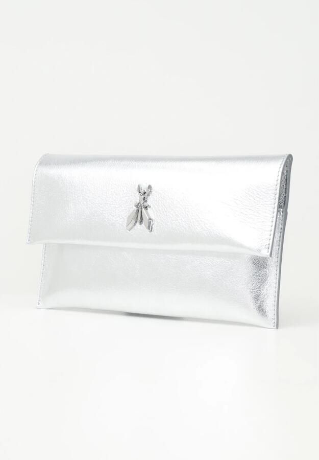 PATRIZIA PEPE Metallic Fly Clutch met Afneembare Ketting Gray Dames - Foto 8