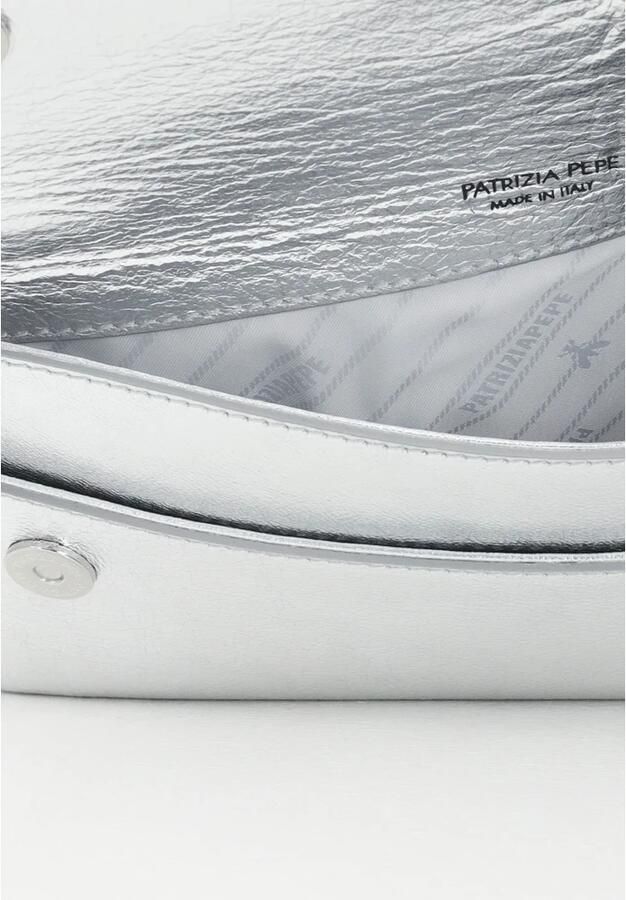 PATRIZIA PEPE Metallic Fly Clutch met Afneembare Ketting Gray Dames - Foto 7