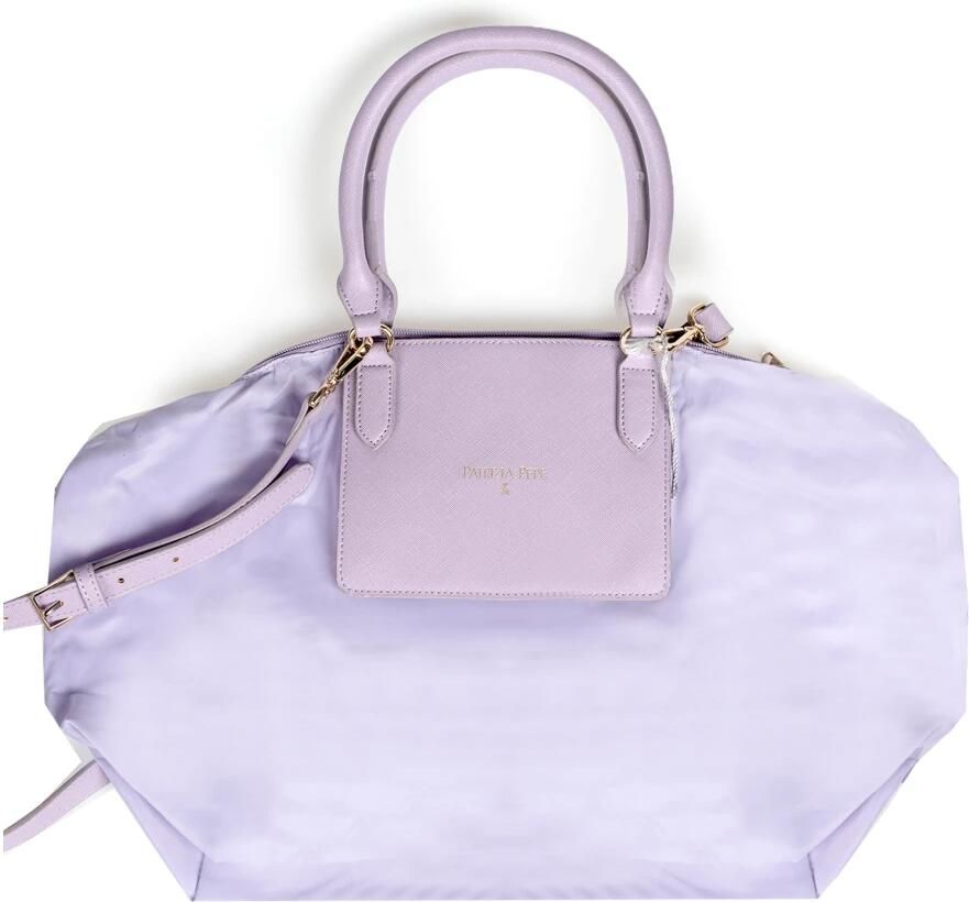 PATRIZIA PEPE Gevouwen Geometrische Print Handtas Purple Dames - Foto 2