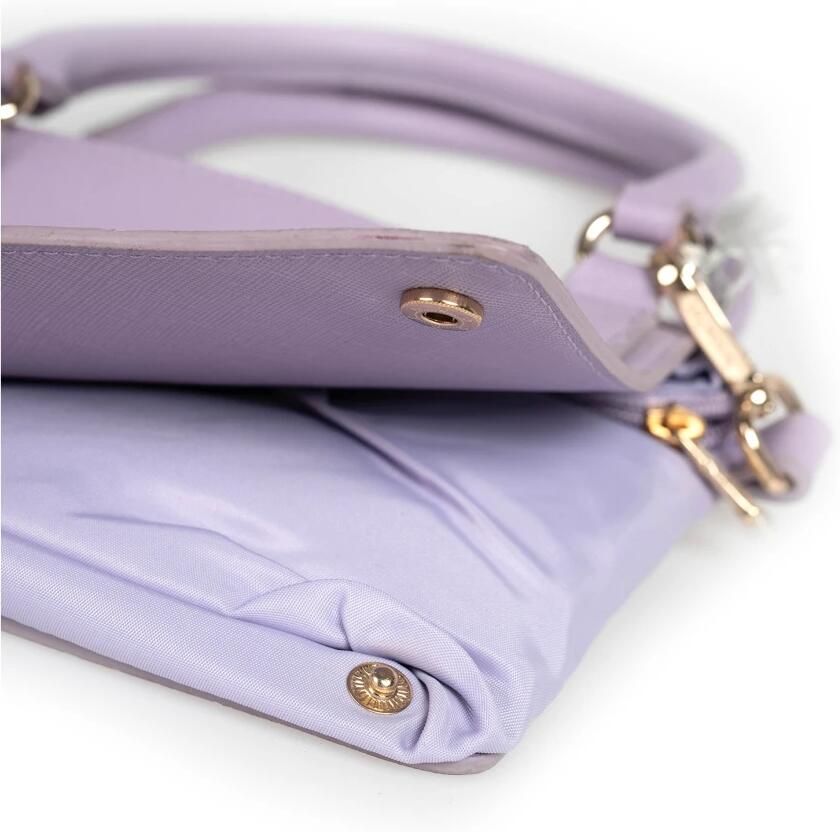 PATRIZIA PEPE Gevouwen Geometrische Print Handtas Purple Dames - Foto 3