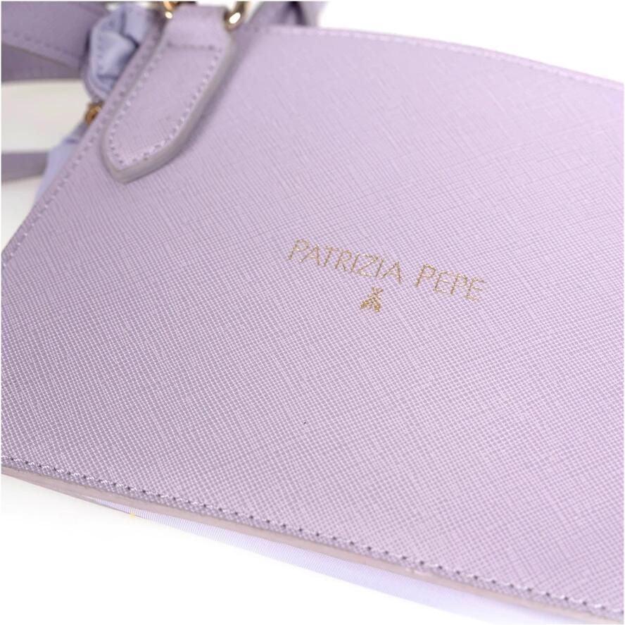 PATRIZIA PEPE Gevouwen Geometrische Print Handtas Purple Dames