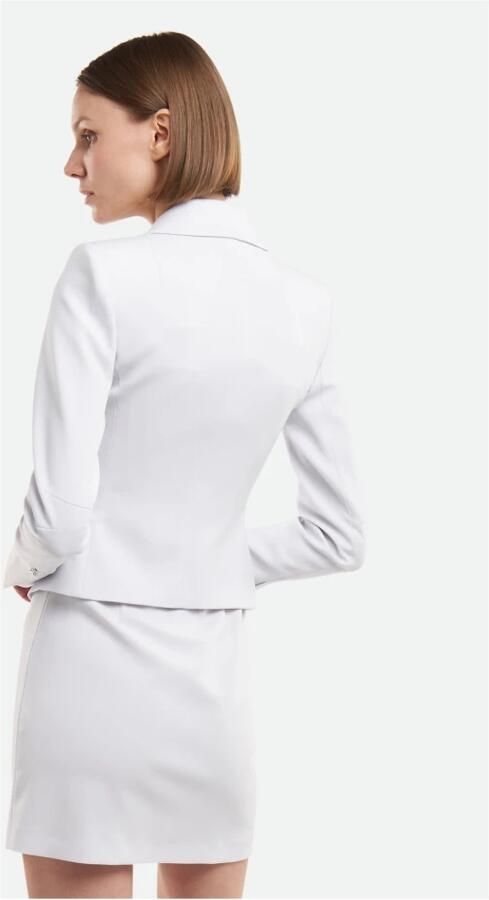 PATRIZIA PEPE Grijze Aansluitende Blazer met Diagonale Zakken White Dames - Foto 6