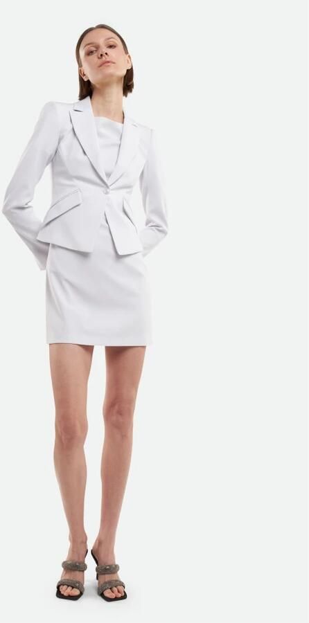 PATRIZIA PEPE Grijze Aansluitende Blazer met Diagonale Zakken White Dames - Foto 7