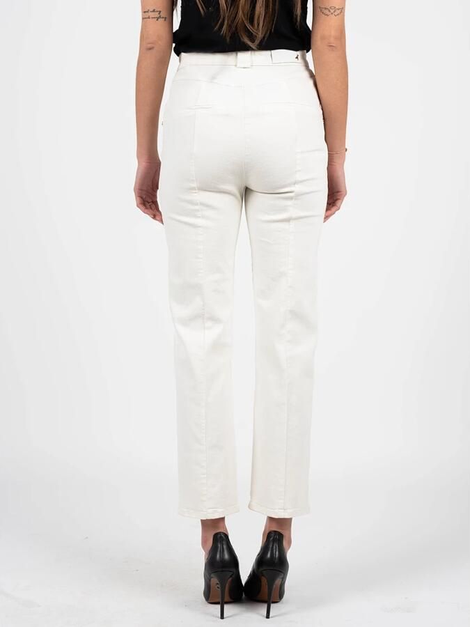 PATRIZIA PEPE Hoge Taille Slim-fit Jeans Beige Dames - Foto 4