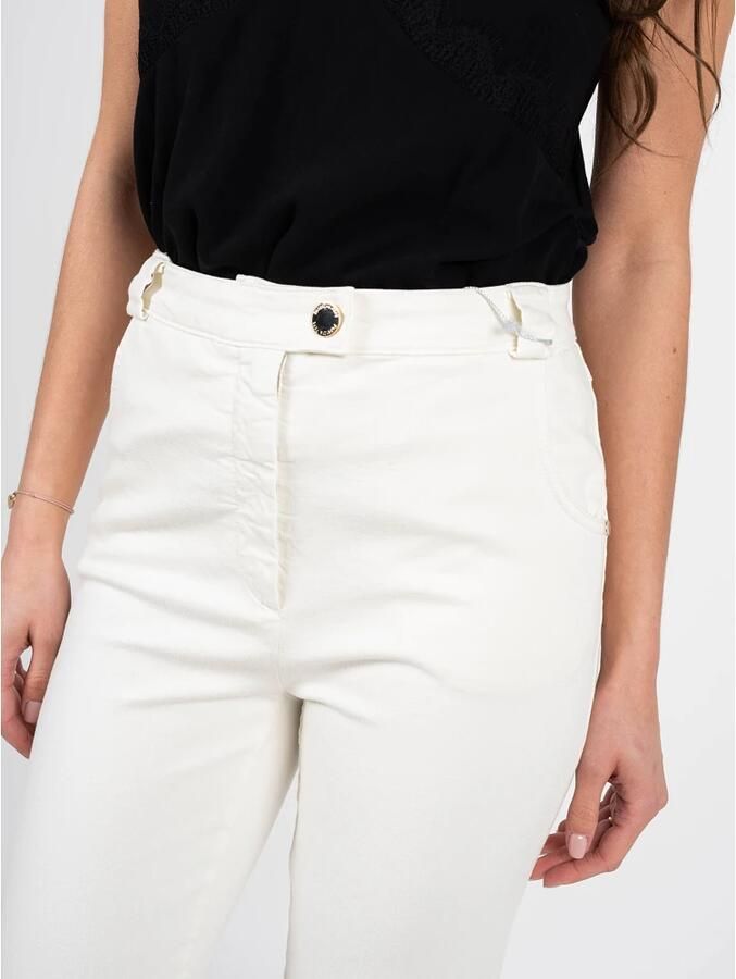 PATRIZIA PEPE Hoge Taille Slim-fit Jeans Beige Dames