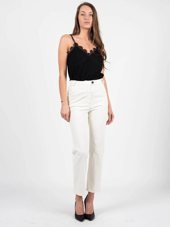 PATRIZIA PEPE Hoge Taille Slim-fit Jeans Beige Dames - Foto 5