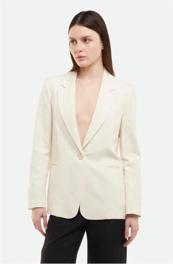 PATRIZIA PEPE Ivoor Oversized Knoop Blazer White Dames - Foto 4