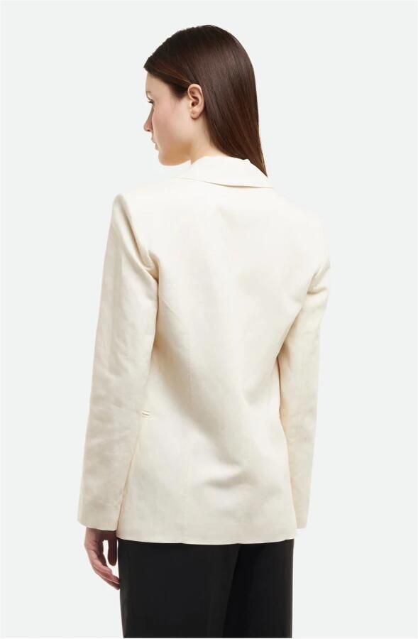 PATRIZIA PEPE Ivoor Oversized Knoop Blazer White Dames - Foto 5