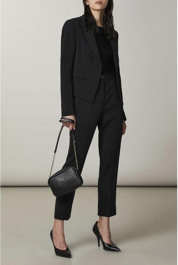 PATRIZIA PEPE Zwarte Leren Crossbody Tas Compact en Stijlvol Zwart Dames - Foto 5